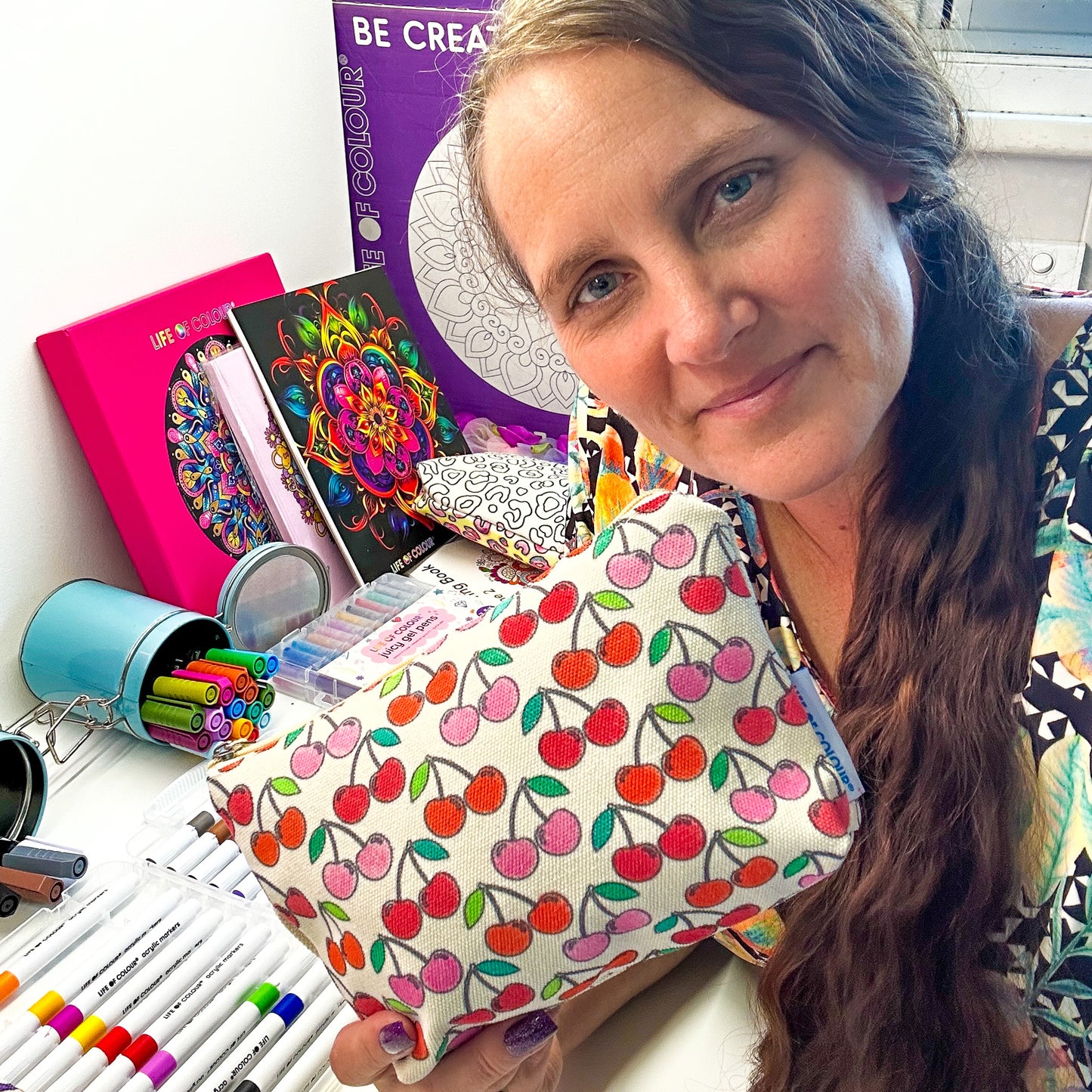 DIY Essentials Pouch - Cherry Design