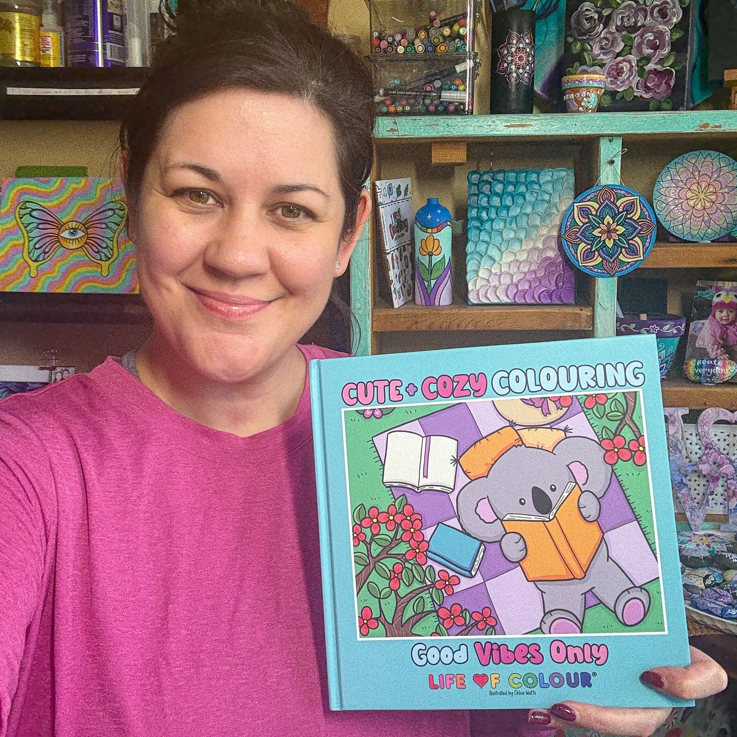 Cute and Cosy Colouring Book Volume 2- Good Vibes only