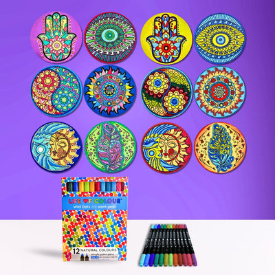 Life of Colour Mystical Coaster Painting Kit - Set of 12