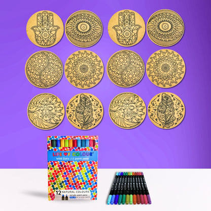 Life of Colour Mystical Coaster Painting Kit - Set of 12