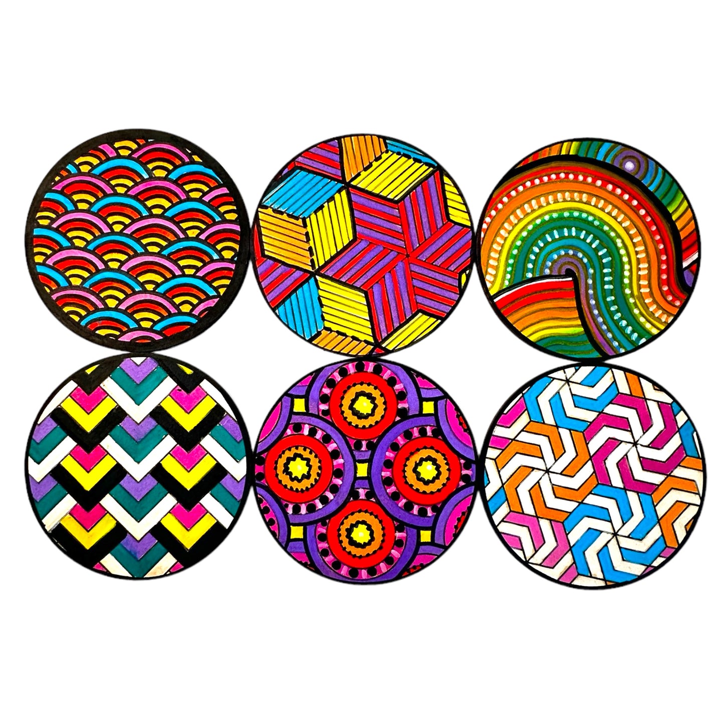 Life of Colour Zendoodle Coaster Kit - Set of 6