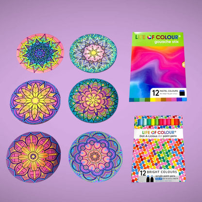 Life of Colour Mini Mandala Painting Kit Bundle of 6