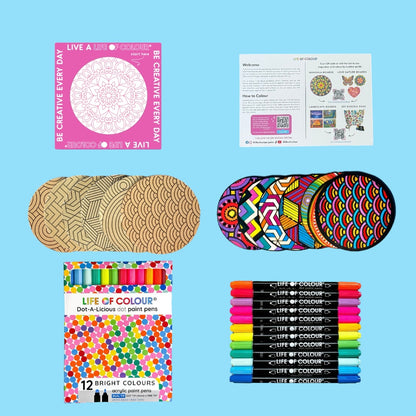 Life of Colour Zendoodle Coaster Kit - Set of 6