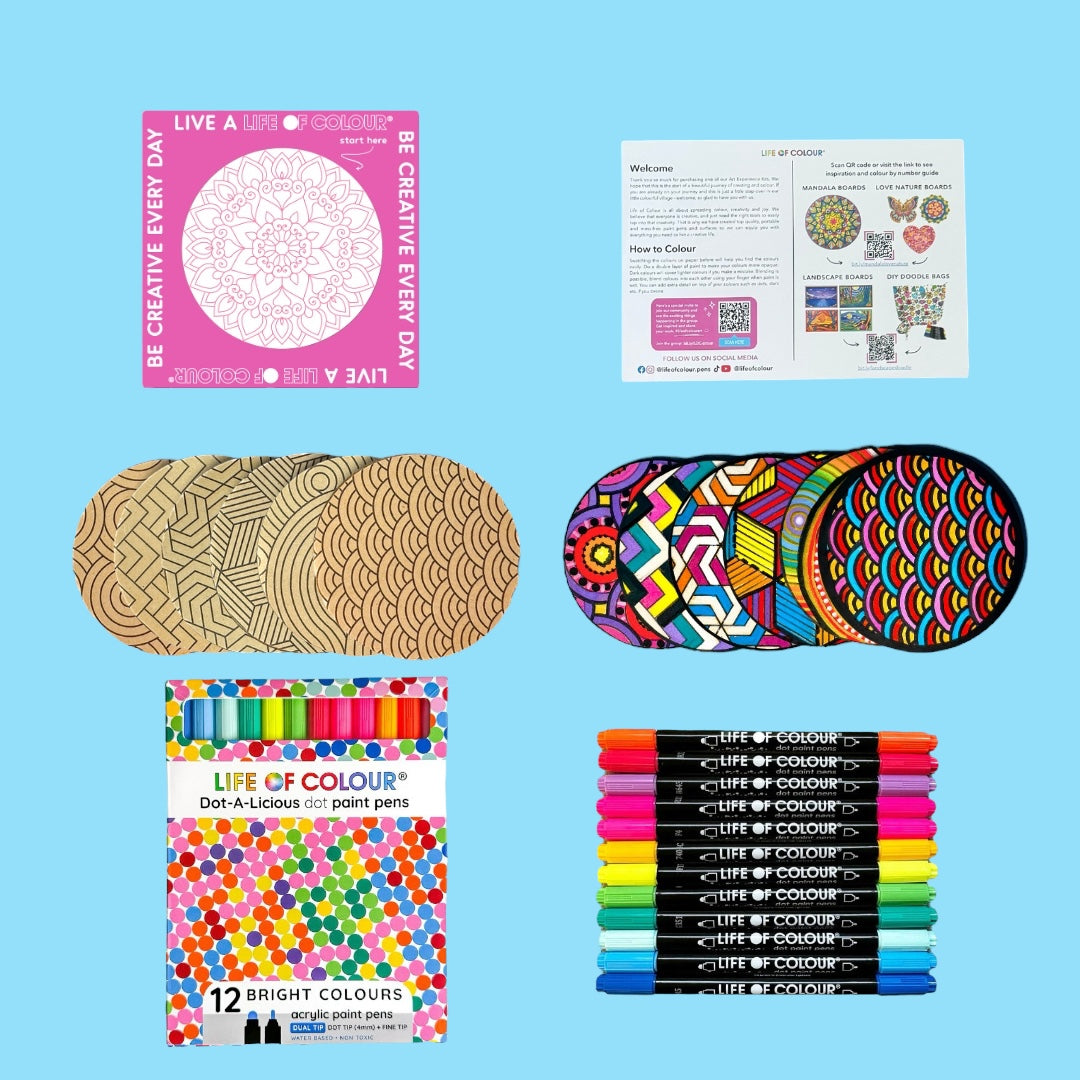 Life of Colour Zendoodle Coaster Kit - Set of 6