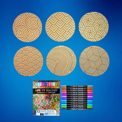 Life of Colour Zendoodle Coaster Kit - Set of 6