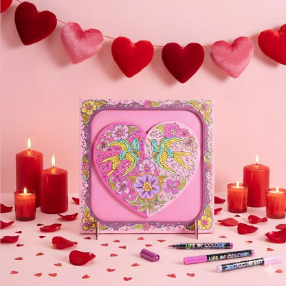 "Love Birds" Heart in a frame Painting Kit