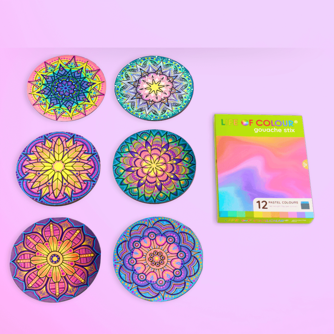 Life of Colour Mini Mandala Painting Kit Bundle of 6