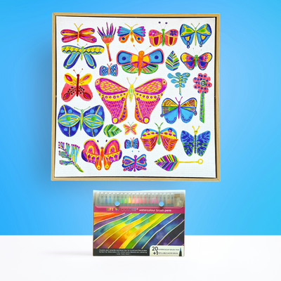 Canvas and Frame Painting Kit - Butterflies