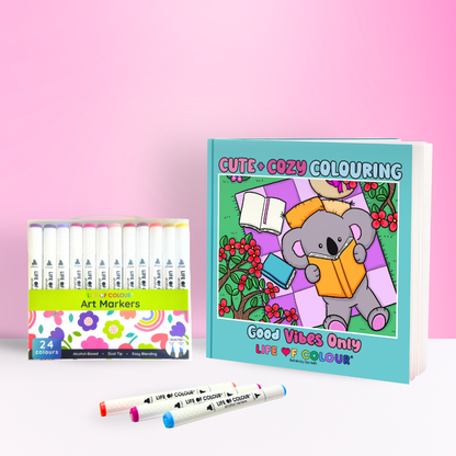 Cute and Cosy Colouring Book Volume 2- Good Vibes only