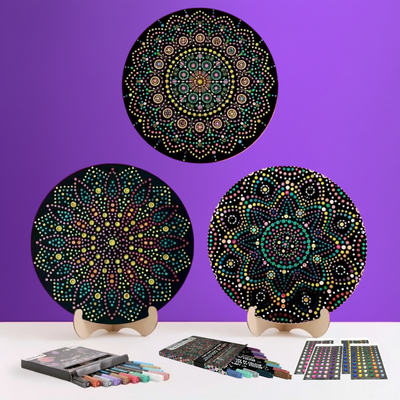 Life of Colour Dot Mandala Painting Kit - Bundle of 3