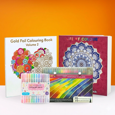 Mega Gold Foil Colouring Book Bundle